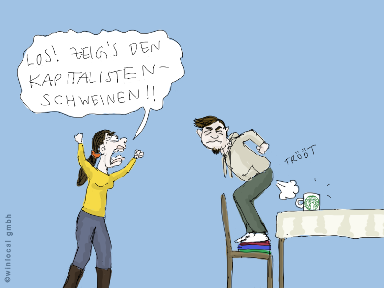 Ein frecher Wind macht noch keinen Shitstorm 4 Shitstorms - 4 Cartoon! von Tobias Kerstin