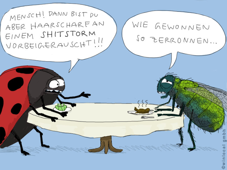 Shitstorms sind nicht immer schlecht 4 Shitstorms - 4 Cartoons! von Tobias Kerstin