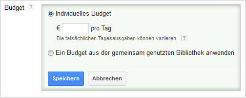 LoDiMa mit Google AdWords: Budget