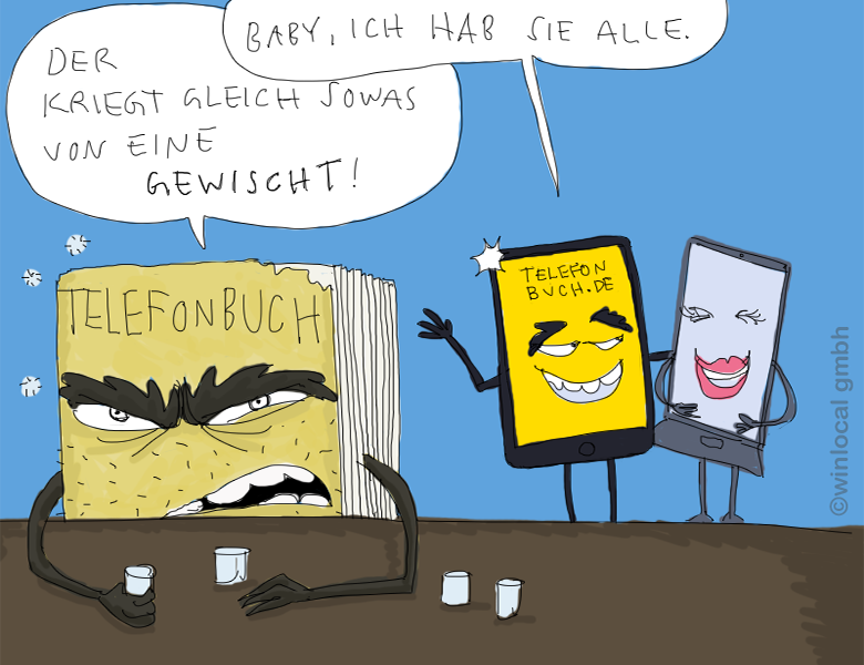 Altes Branchenbuch und digitales Branchenbuch Local Citations
