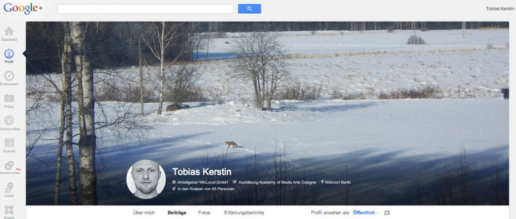 Google+ Profil nach Update