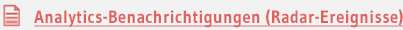 Analytics-Benachrichtigungen (Radar-Ereignisse)