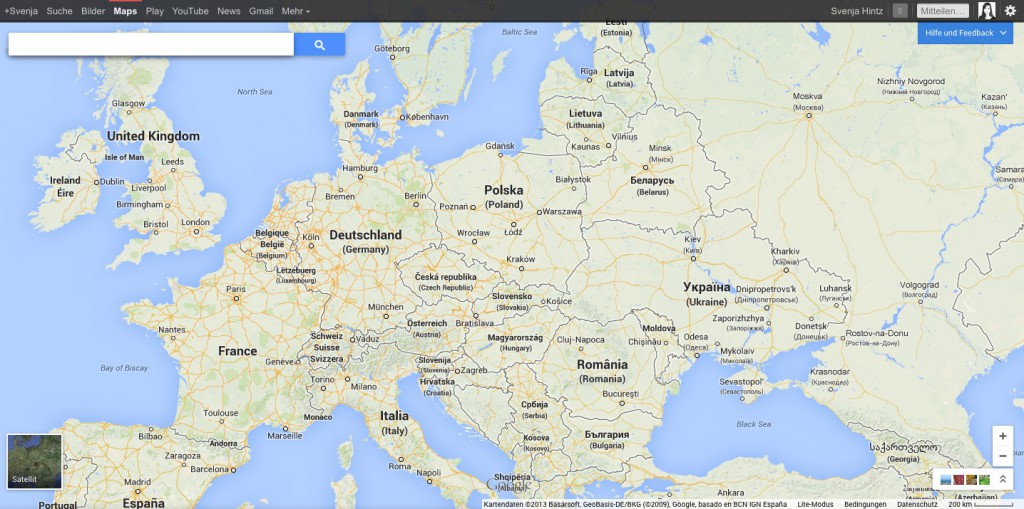 Das neue Google Maps: Startseite