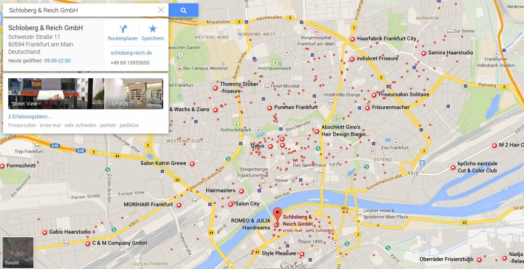 Google Maps Darstellung von Standorten