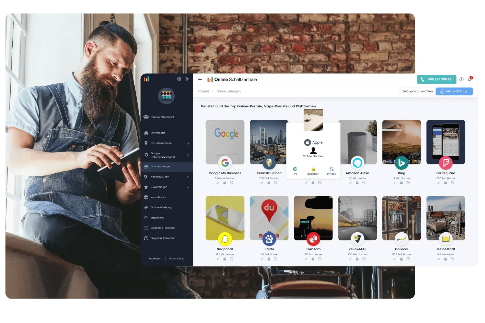 Kachel Benefit Grafik Karten WinLocal Abbinder Sichtbarkeit
