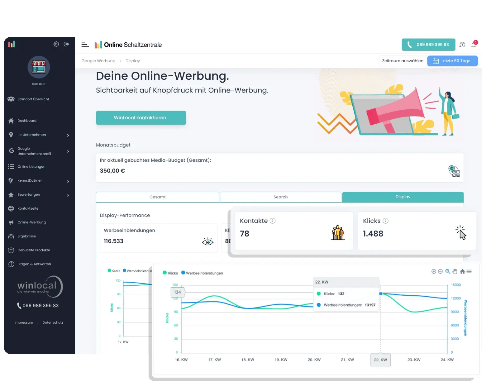 Online Werbung Schaltzentrale Screenshot