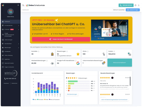 online schaltzentrale ansicht KI Sichtbarkeit Startseite